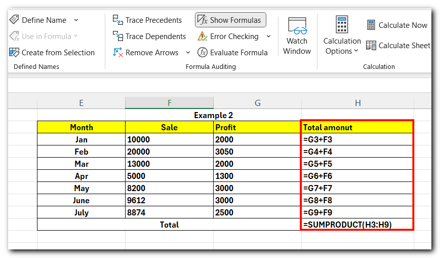 16.7 show formulas