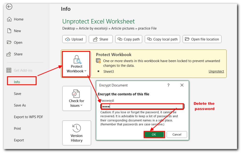 Unprotect Excel Worksheet - 4 easy methods