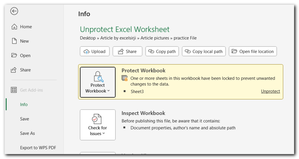 Unprotect Excel Worksheet - 4 easy methods