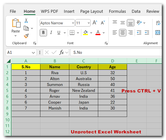 17.16 unprotect sheet