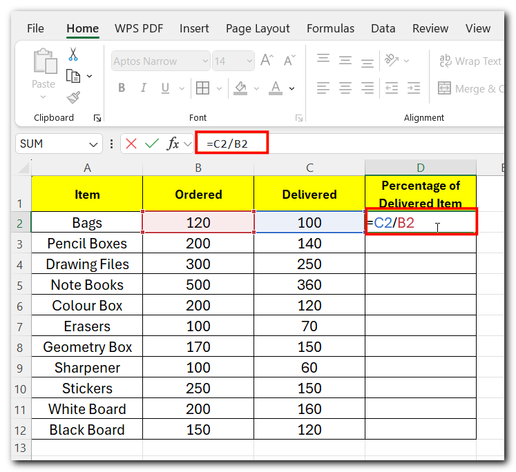 20.2 calculate percentage in excel