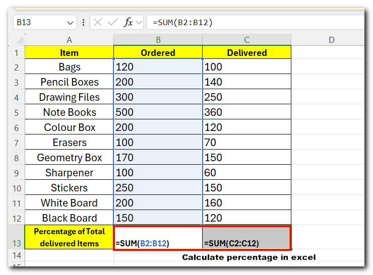 20.7 calculate percentage in excel