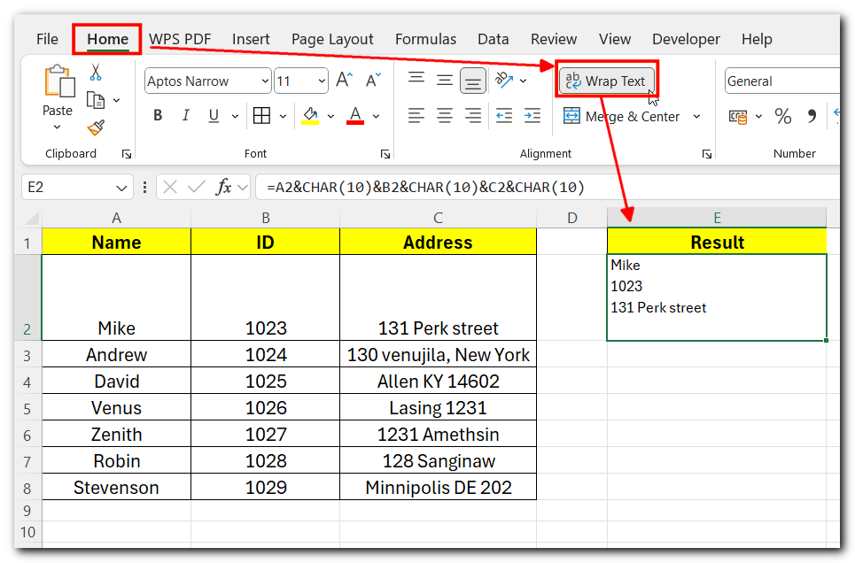 add new line in excel cell