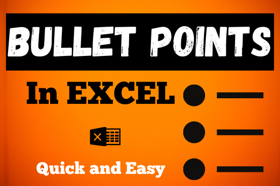 Bullet Points in Excel – 4 Easy Ways