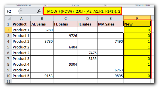 How to color alternate rows in Excel: highlight every other row