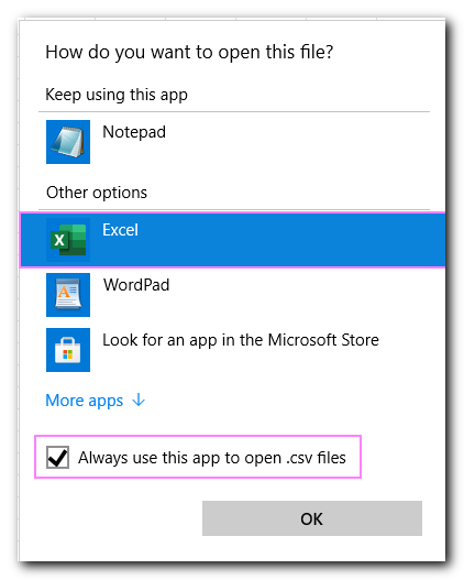 How to open CSV file from Windows Explorer