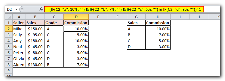 Concatenating multiple IF functions in Excel