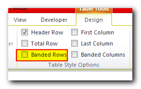 Remove alternate rows color in Excel with a click