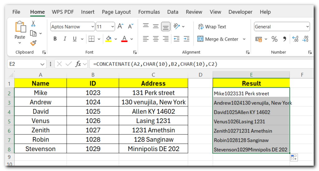 How to Add New Line in Excel Cell - 4 Easy Methods