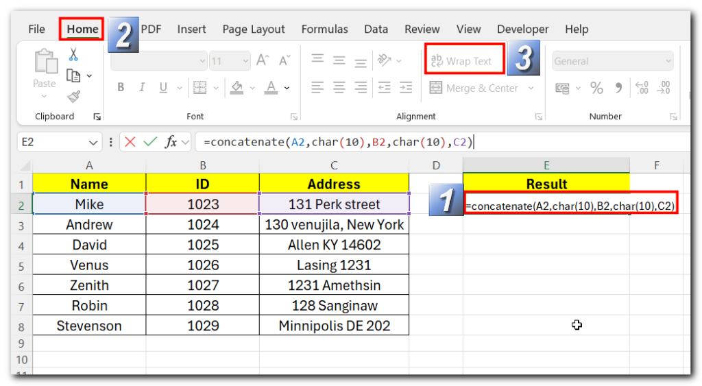 add new line in excel cell