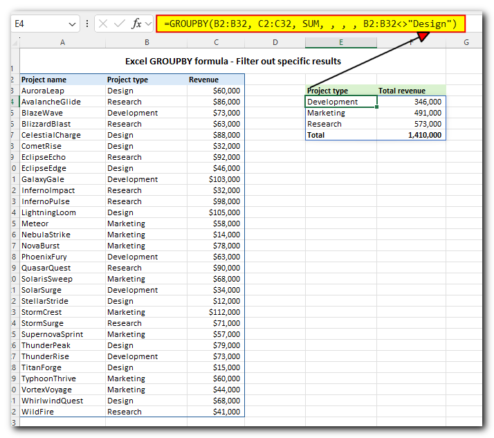 Filter out specific rows